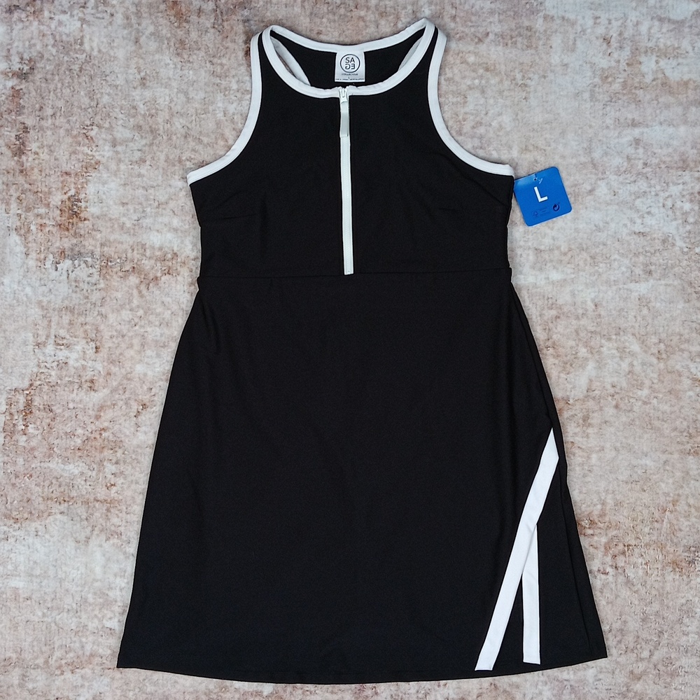 Sage Black Athletic Racerback Mini Dress Nwt